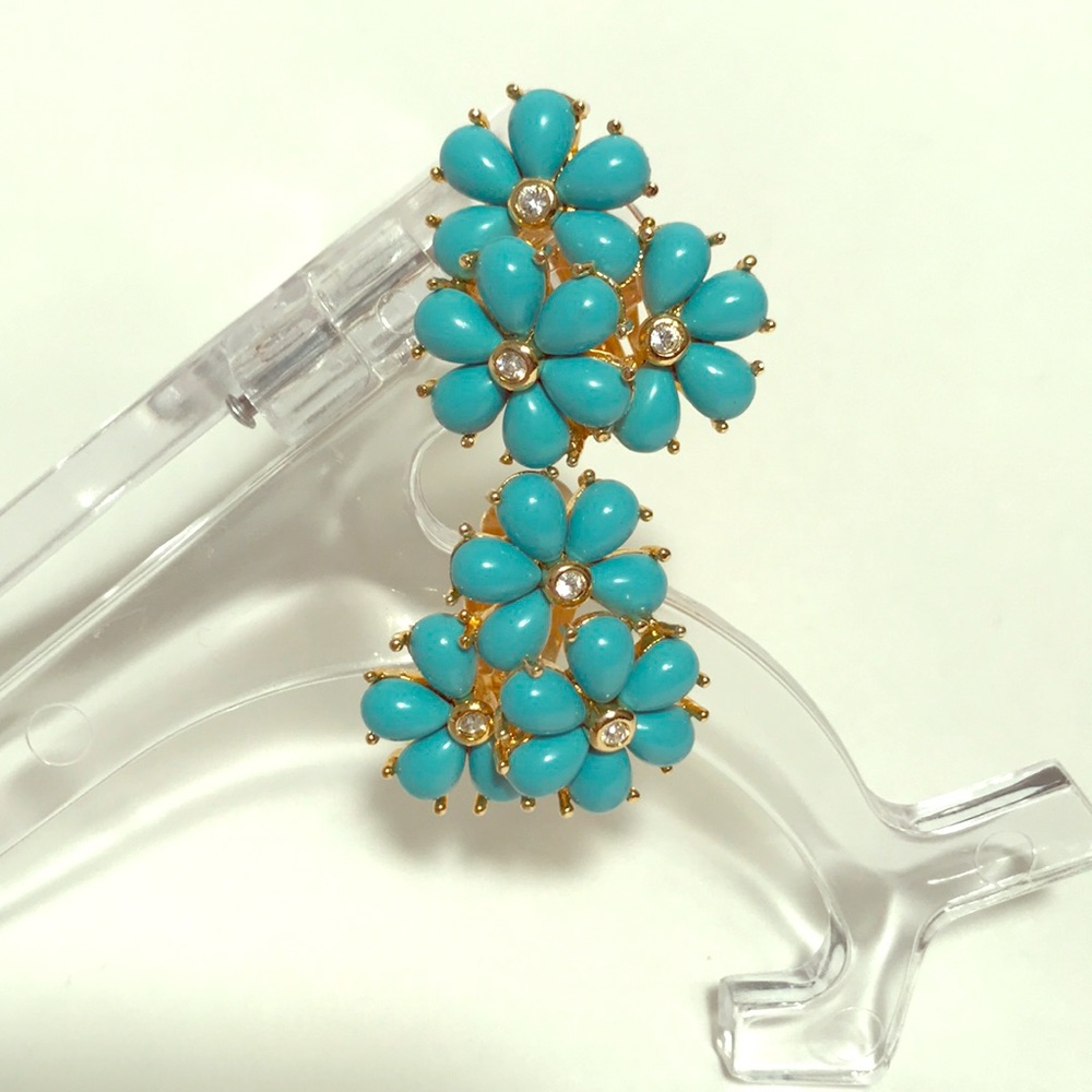 Turquoise Floral Stud Earrings
